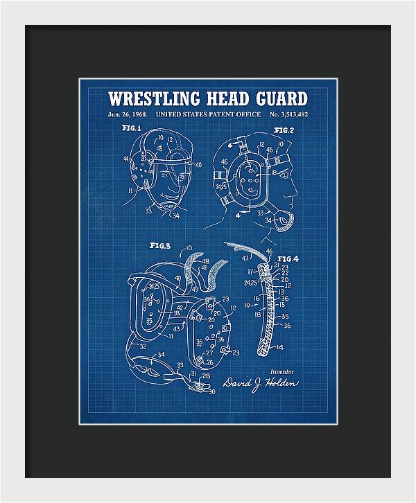 Wrestling Head Guard Blueprint Patent Us3513482a