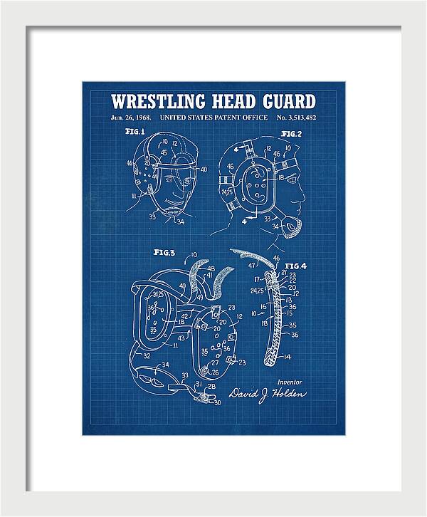Wrestling Head Guard Blueprint Patent Us3513482a