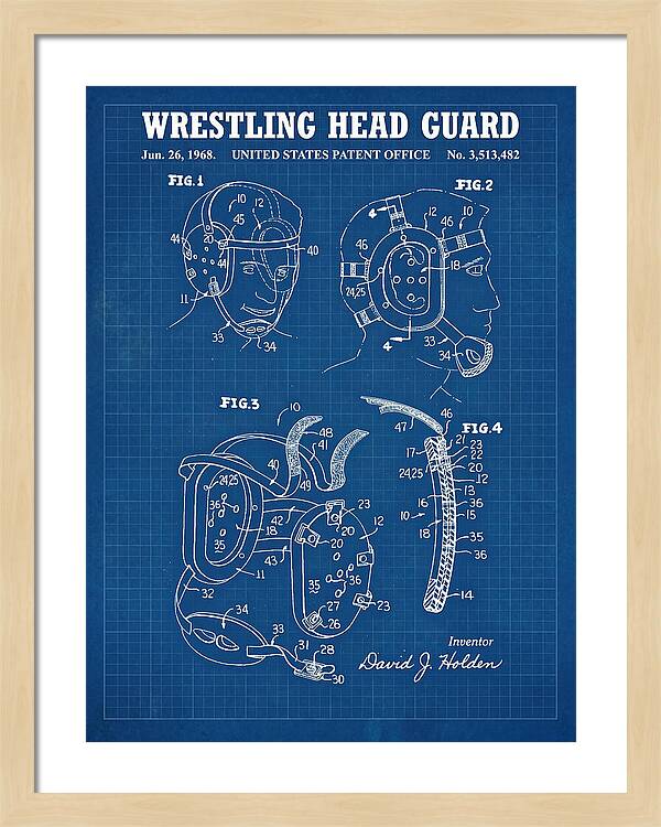 Wrestling Head Guard Blueprint Patent Us3513482a