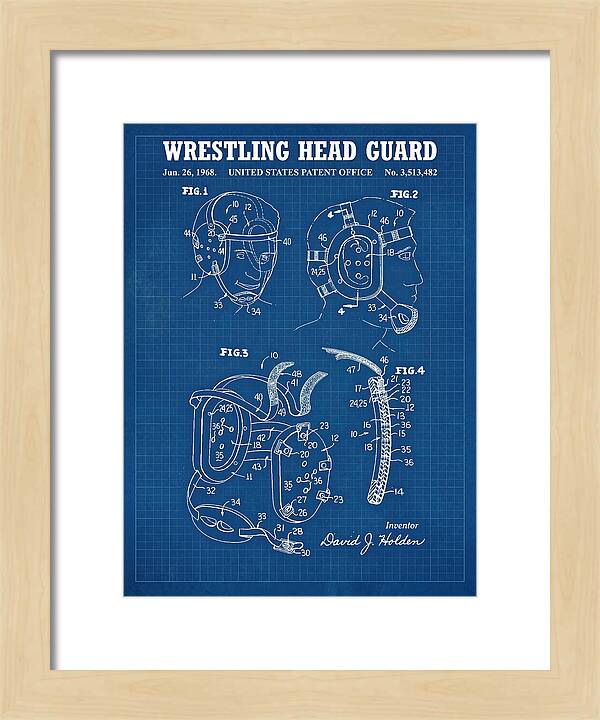 Wrestling Head Guard Blueprint Patent Us3513482a