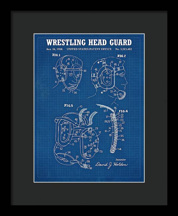 Wrestling Head Guard Blueprint Patent Us3513482a