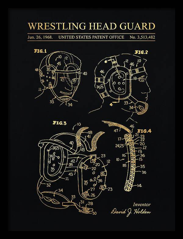 Wrestling Head Guard Gold Patent Us3513482a