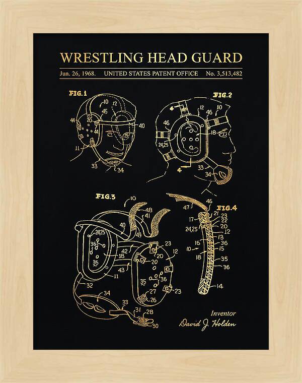 Wrestling Head Guard Gold Patent Us3513482a