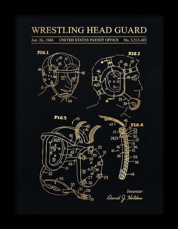 Wrestling Head Guard Gold Patent Us3513482a