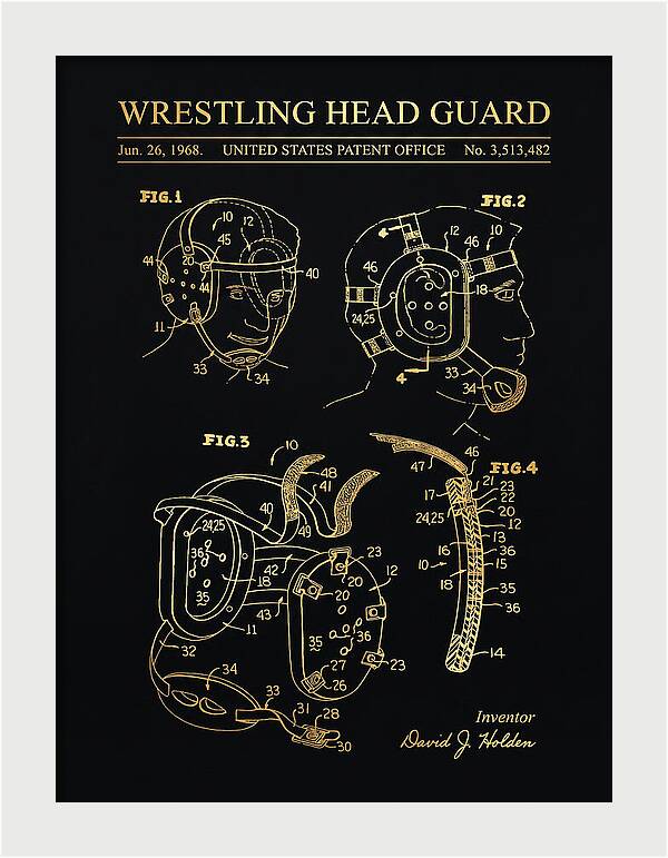 Wrestling Head Guard Gold Patent Us3513482a