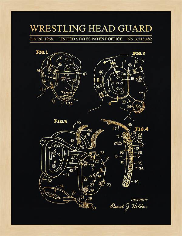 Wrestling Head Guard Gold Patent Us3513482a