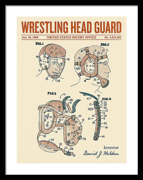Wrestling Head Guard Retro Patent Us3513482a