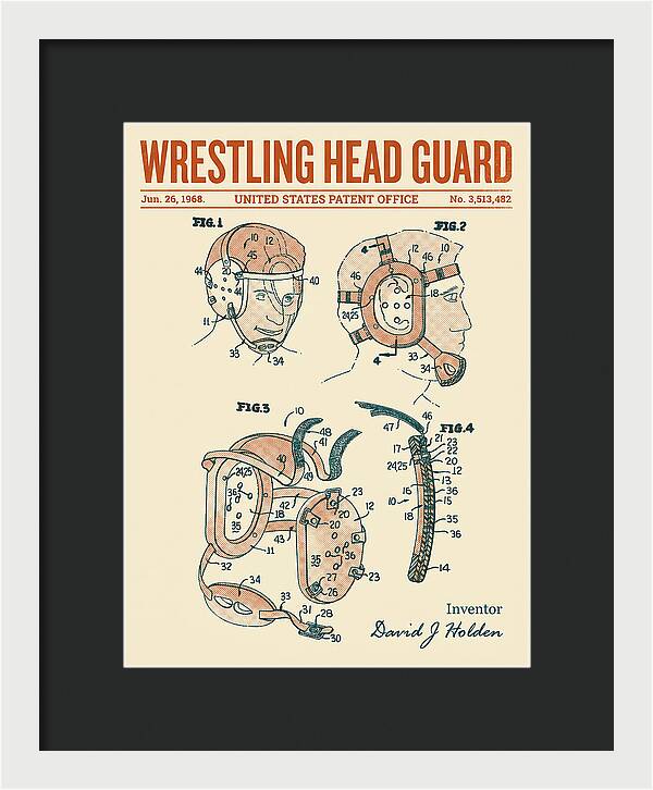 Wrestling Head Guard Retro Patent Us3513482a
