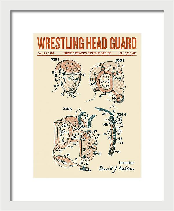 Wrestling Head Guard Retro Patent Us3513482a