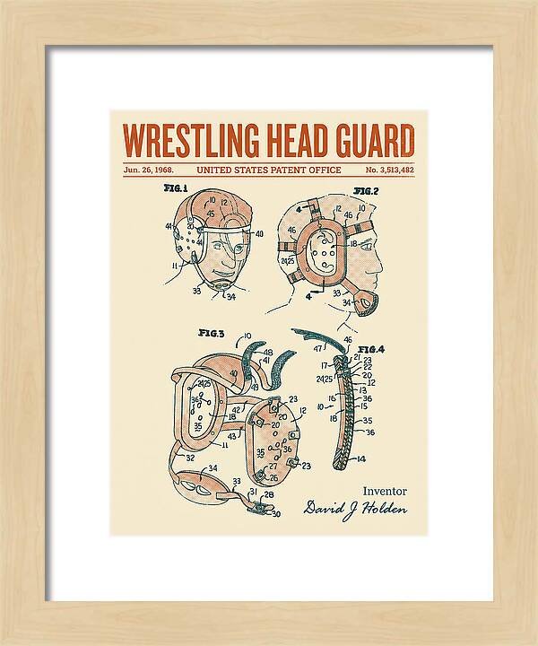Wrestling Head Guard Retro Patent Us3513482a