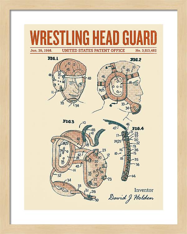 Wrestling Head Guard Retro Patent Us3513482a