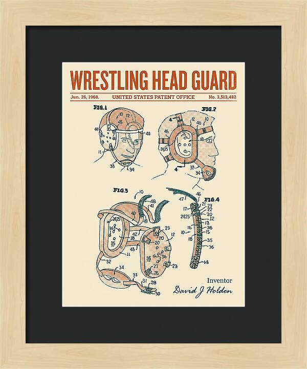 Wrestling Head Guard Retro Patent Us3513482a