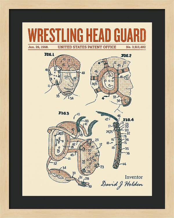 Wrestling Head Guard Retro Patent Us3513482a