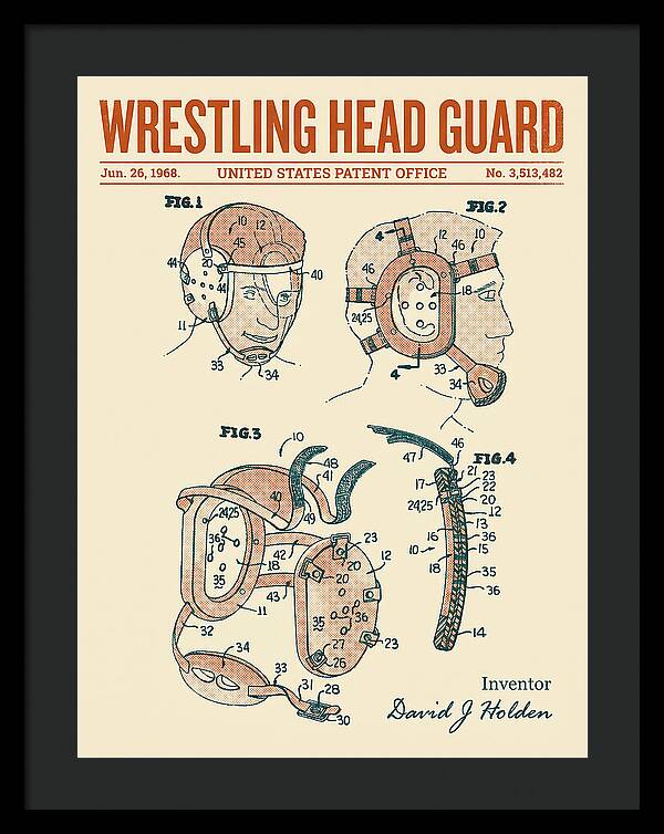 Wrestling Head Guard Retro Patent Us3513482a
