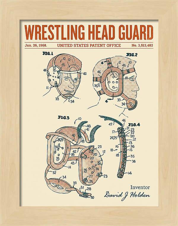 Wrestling Head Guard Retro Patent Us3513482a