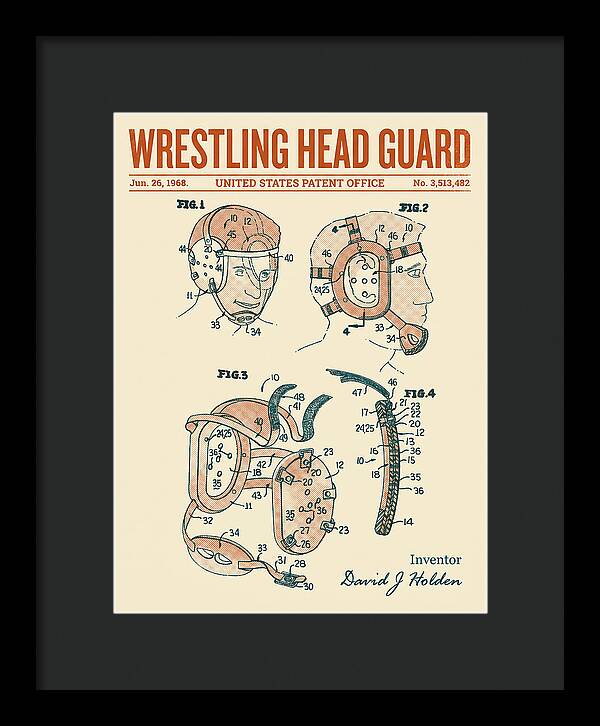 Wrestling Head Guard Retro Patent Us3513482a