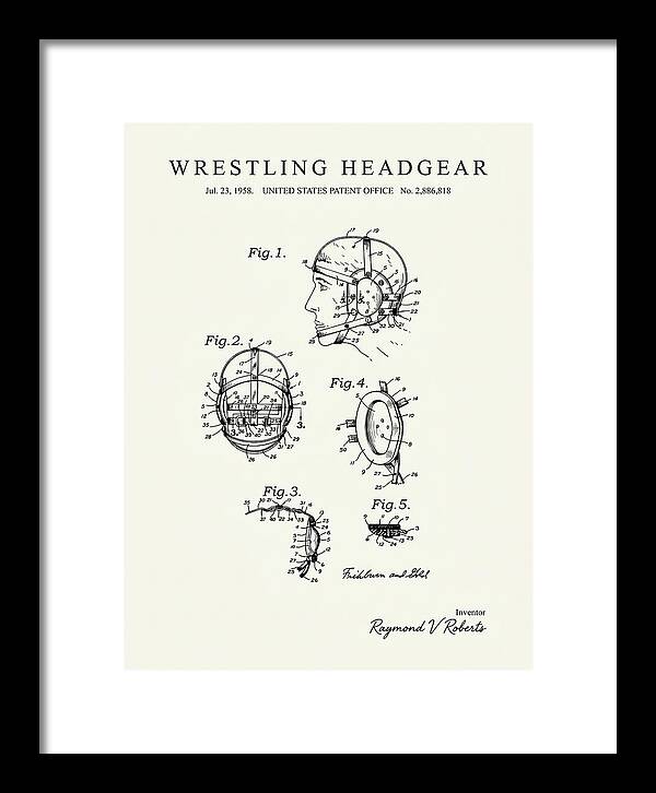 Wrestling Headgear Minimalist Patent Us2886818a