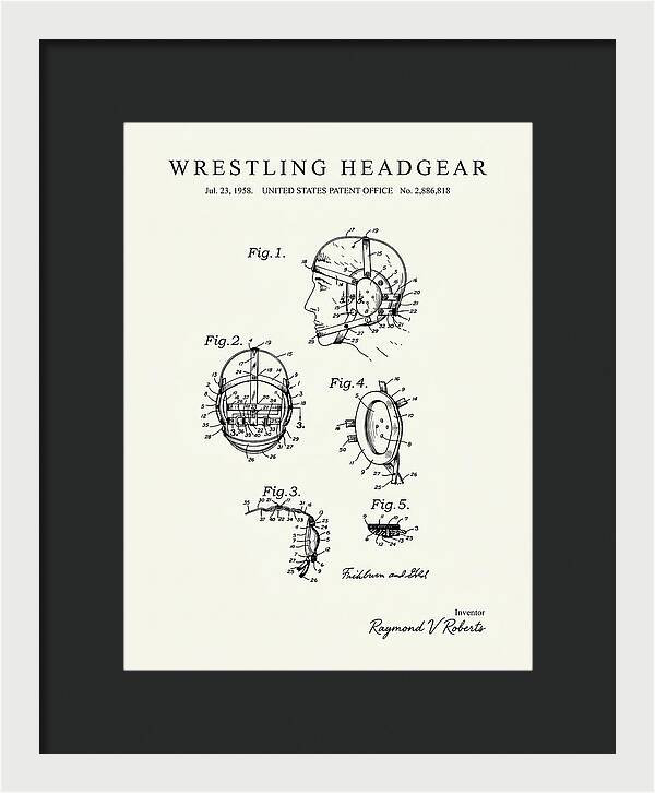 Wrestling Headgear Minimalist Patent Us2886818a