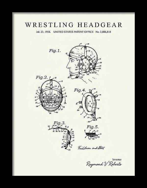 Wrestling Headgear Minimalist Patent Us2886818a