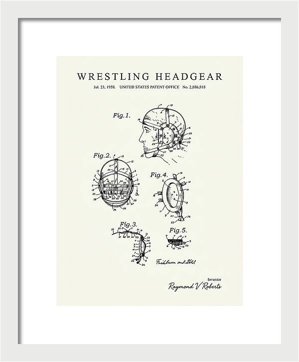 Wrestling Headgear Minimalist Patent Us2886818a