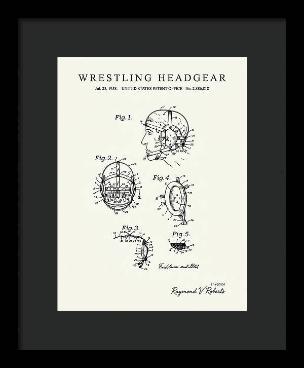 Wrestling Headgear Minimalist Patent Us2886818a