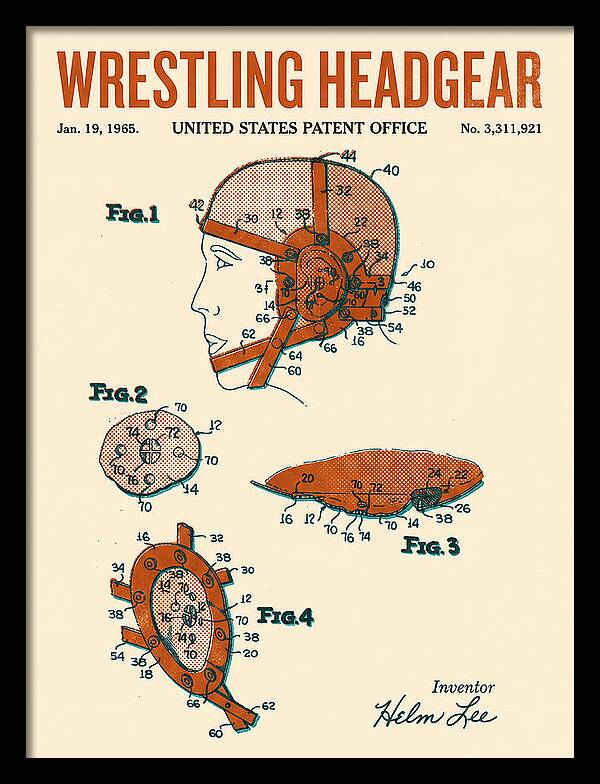 Wrestling Headgear Retro Patent Us3311921a