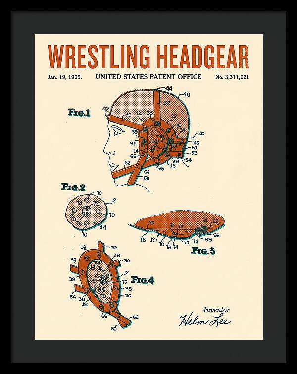 Wrestling Headgear Retro Patent Us3311921a