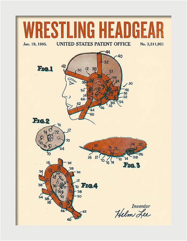 Wrestling Headgear Retro Patent Us3311921a