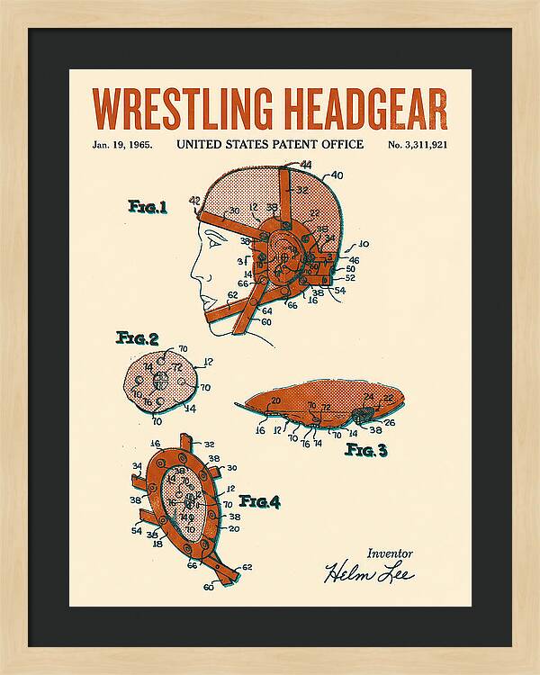Wrestling Headgear Retro Patent Us3311921a