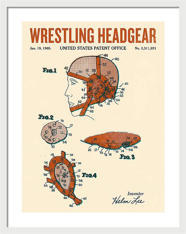 Wrestling Headgear Retro Patent Us3311921a