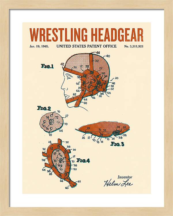 Wrestling Headgear Retro Patent Us3311921a