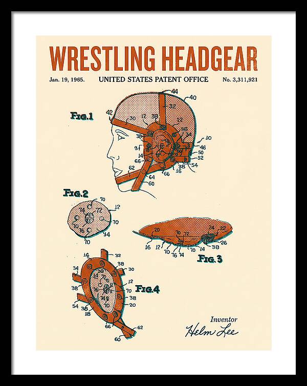 Wrestling Headgear Retro Patent Us3311921a