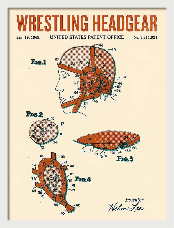 Wrestling Headgear Retro Patent Us3311921a