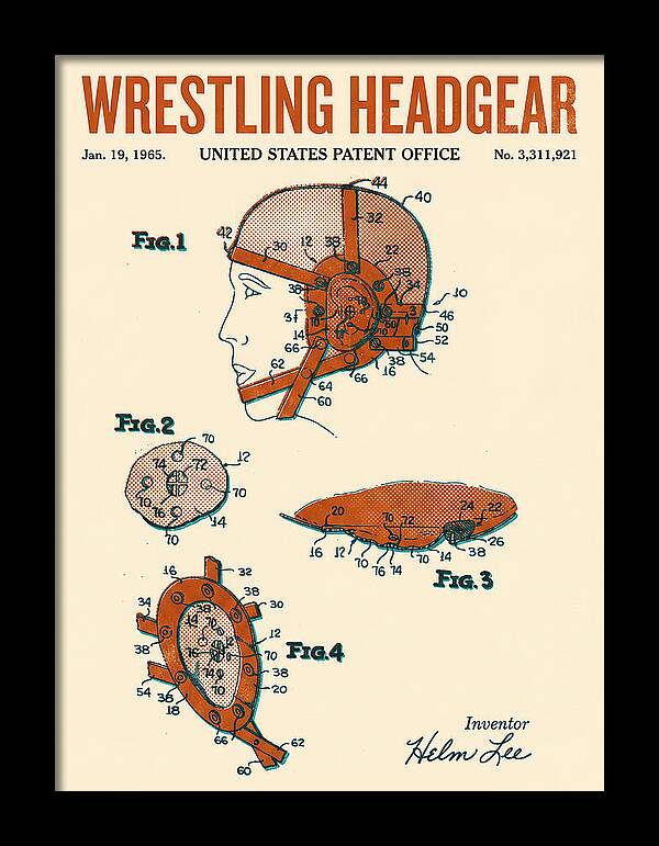 Wrestling Headgear Retro Patent Us3311921a