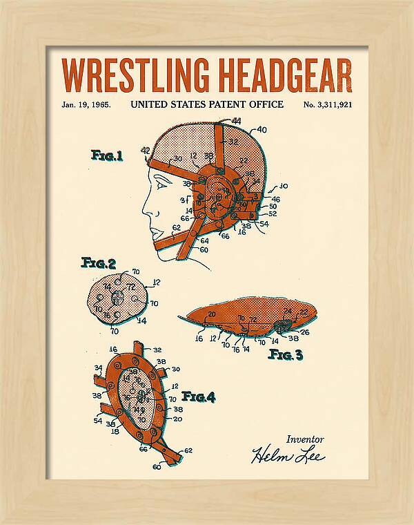 Wrestling Headgear Retro Patent Us3311921a