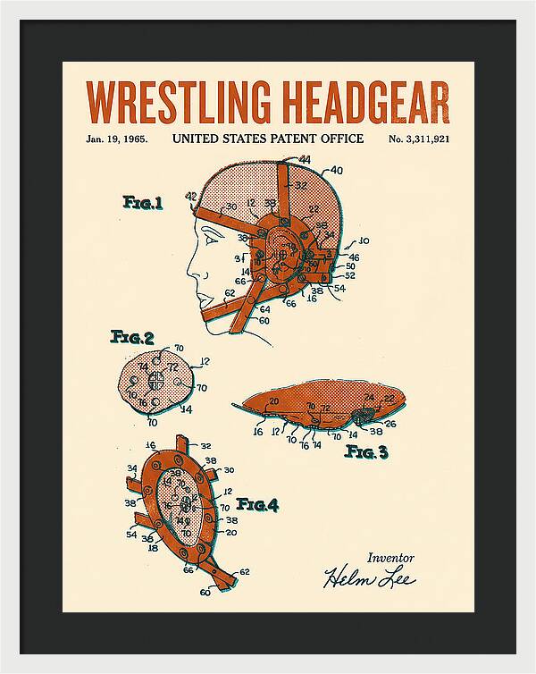 Wrestling Headgear Retro Patent Us3311921a