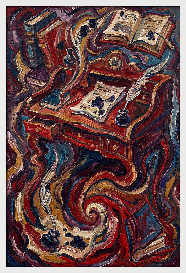Writing Desk In Expressionist Style