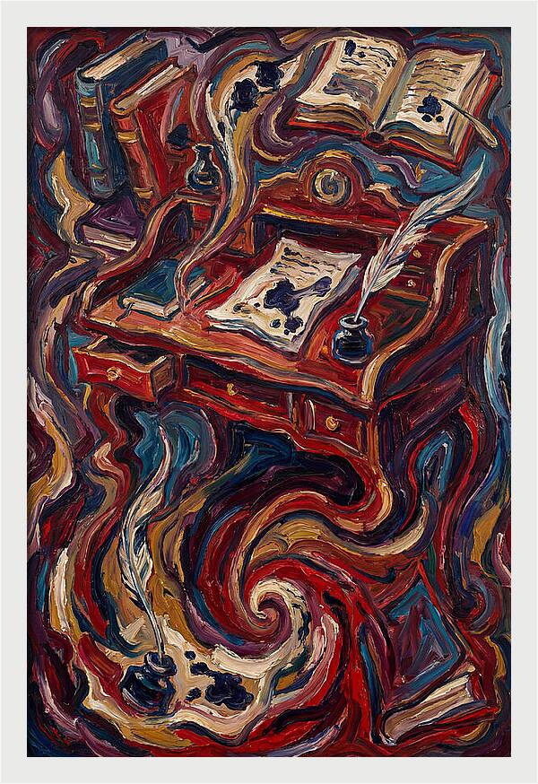 Writing Desk In Expressionist Style