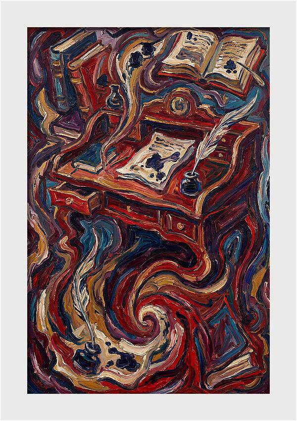 Writing Desk In Expressionist Style