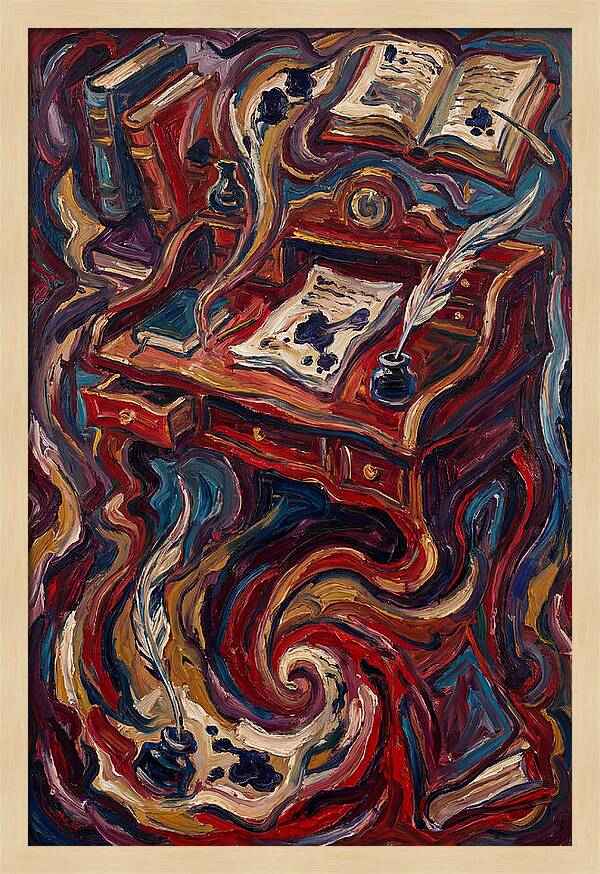 Writing Desk In Expressionist Style