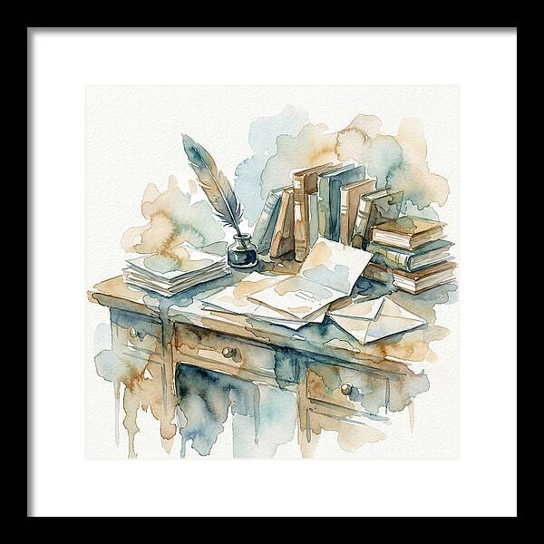 Writing Desk In Watercolor