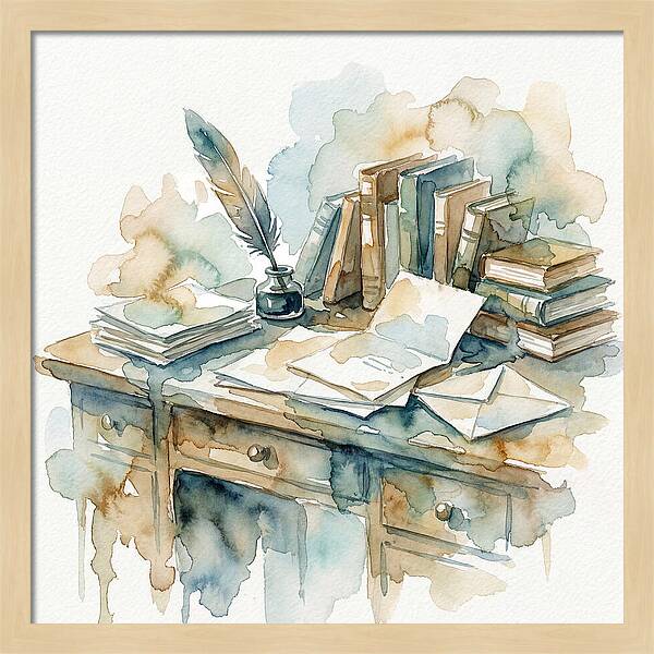 Writing Desk In Watercolor