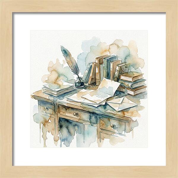 Writing Desk In Watercolor