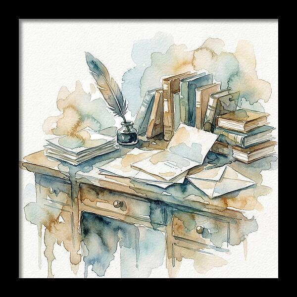 Writing Desk In Watercolor