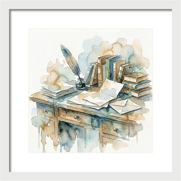 Writing Desk In Watercolor