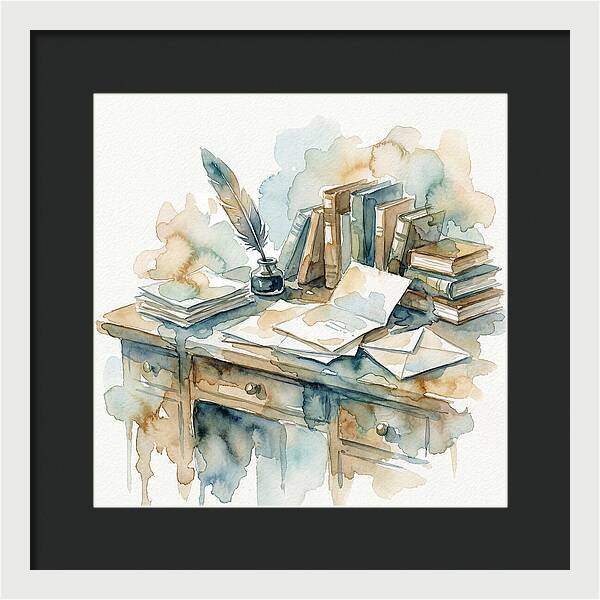Writing Desk In Watercolor