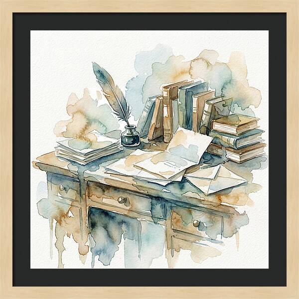 Writing Desk In Watercolor
