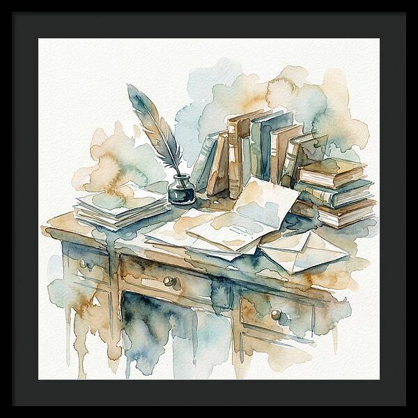 Writing Desk In Watercolor