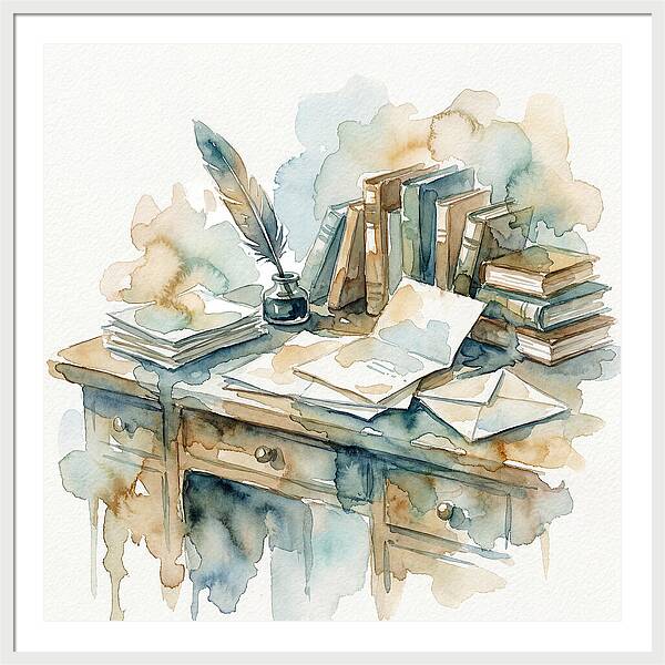 Writing Desk In Watercolor