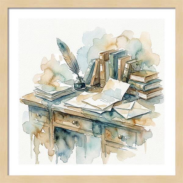 Writing Desk In Watercolor